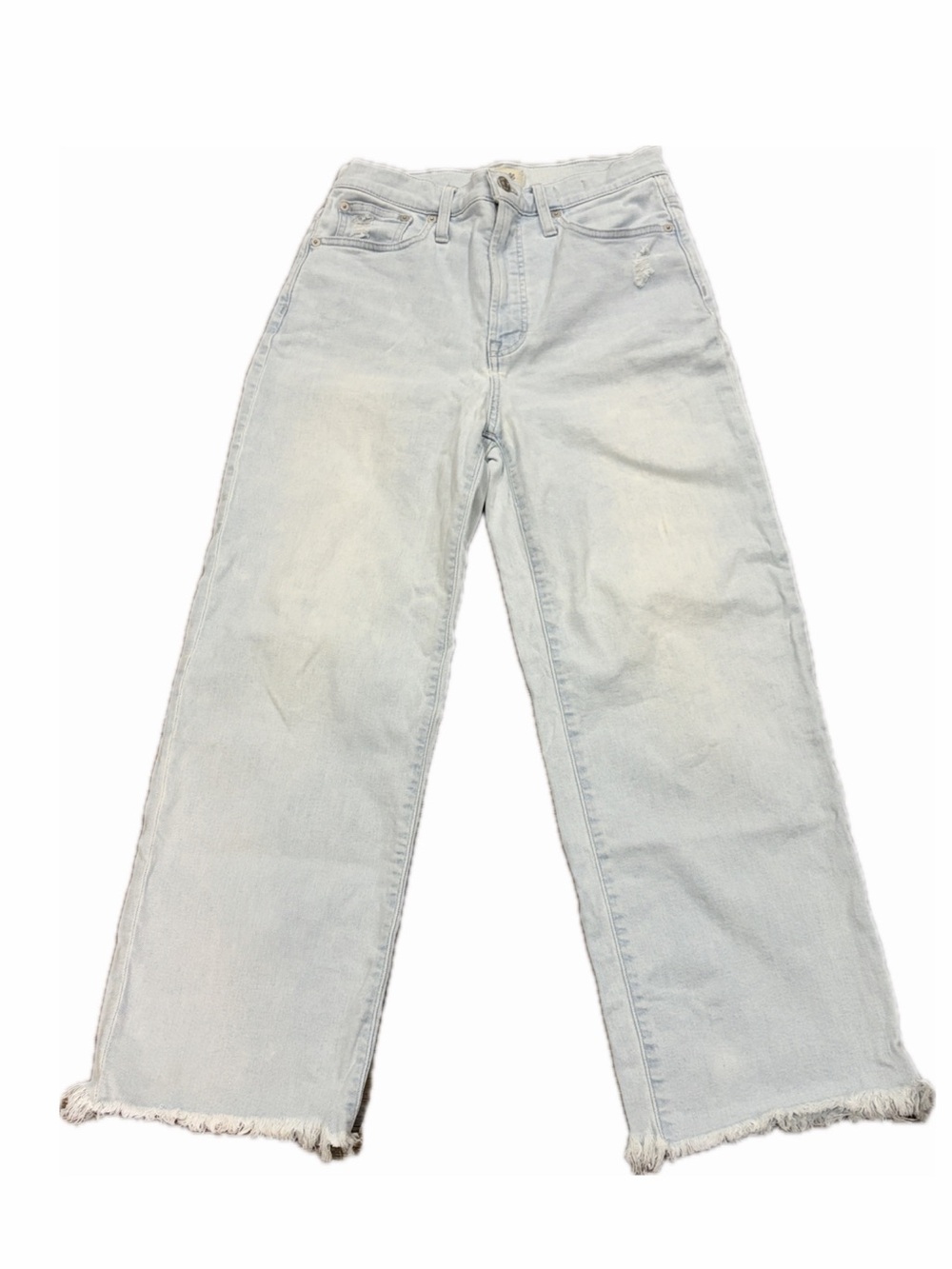 Madewell The Perfect Vintage Wide Crop Jean Sz 26 Raw Hem Distressed Beachy